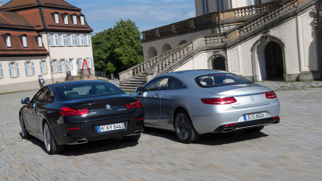 BMW 650i Coupé, Mercedes S 500 4Matic Coupé, Heckansicht