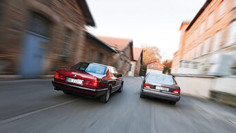 BMW 750 iL, Mercedes-Benz 600 SEL, Heckansicht