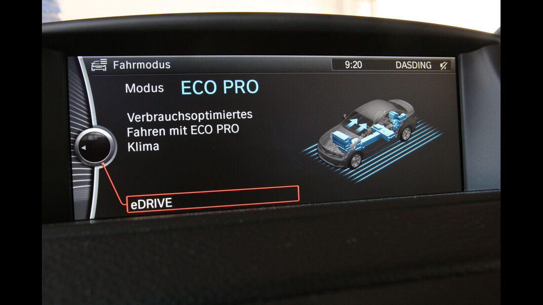 BMW Active E, Bildschirm, Antrieb, Anzeige