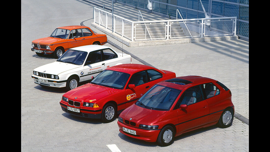 BMW Elektroautos, Ökoautos, BMW 1602 Elektro E7, BMW 3er Elektro E30, BMW E1