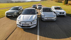BMW IX3, Ford Mustang Mach-E, Jaguar I-Pace, Mercedes EQC 400, Tesla Model Y, Volvo XC40 Recharge