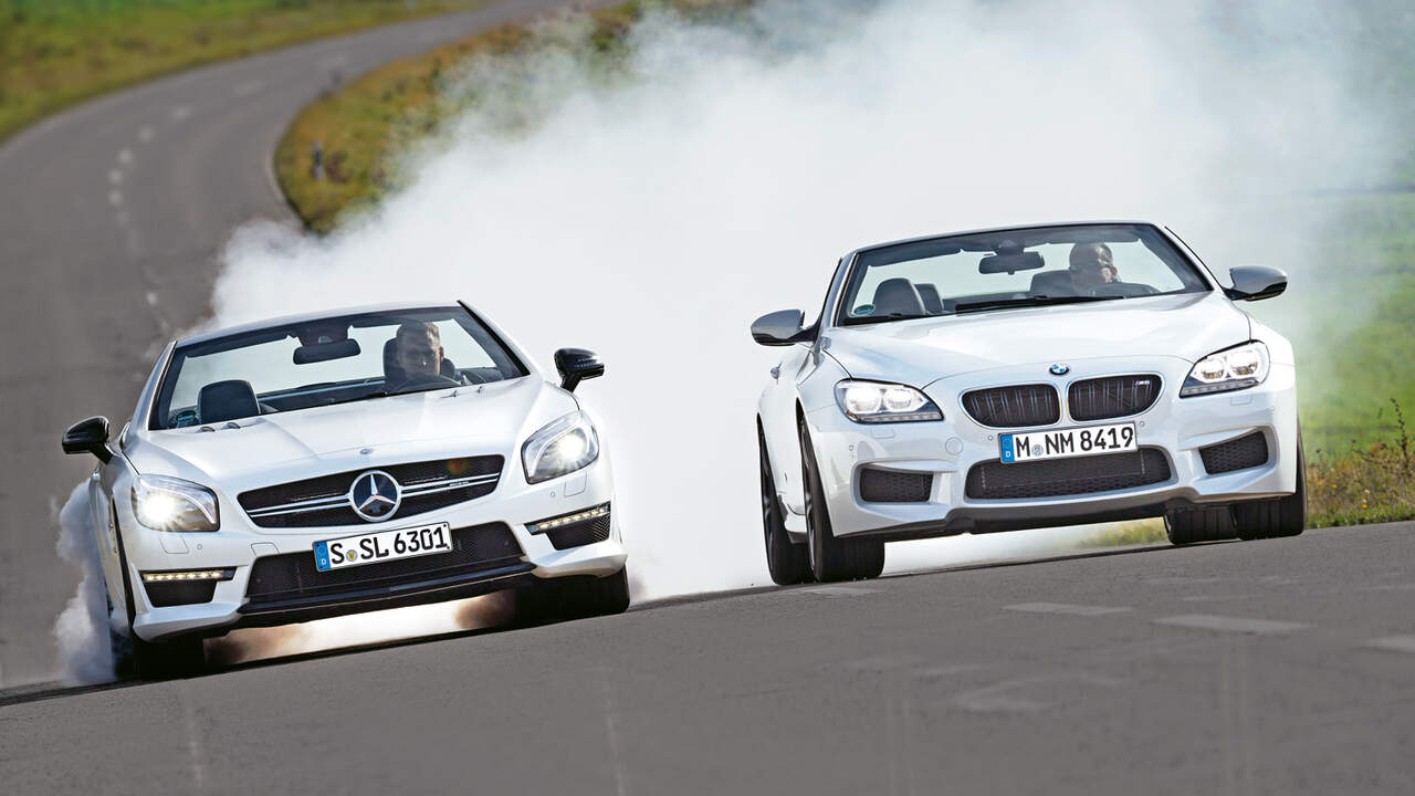 Bmw M6 Cabrio Gegen Mercedes Sl 63 Amg Open Air Turbos Mit 575 Und 585 Ps Auto Motor Und Sport