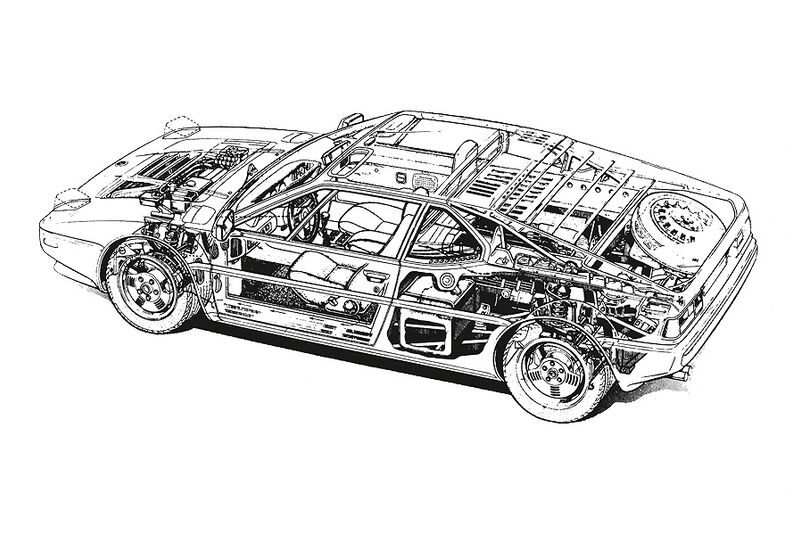 BMW M1, technische Zeichnung