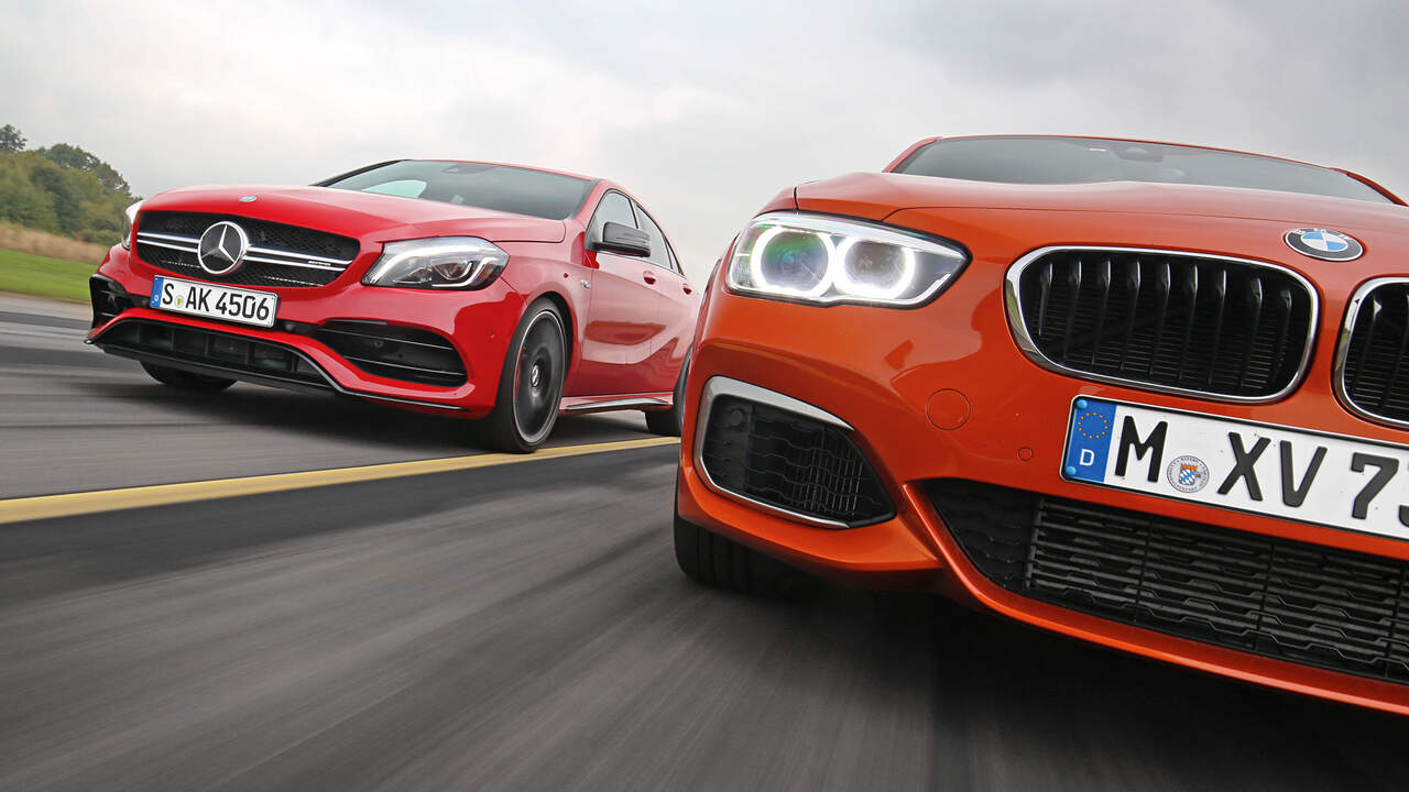 Vergleich Bmw M135i Vs Mercedes Amg A 45 Auto Motor Und Sport