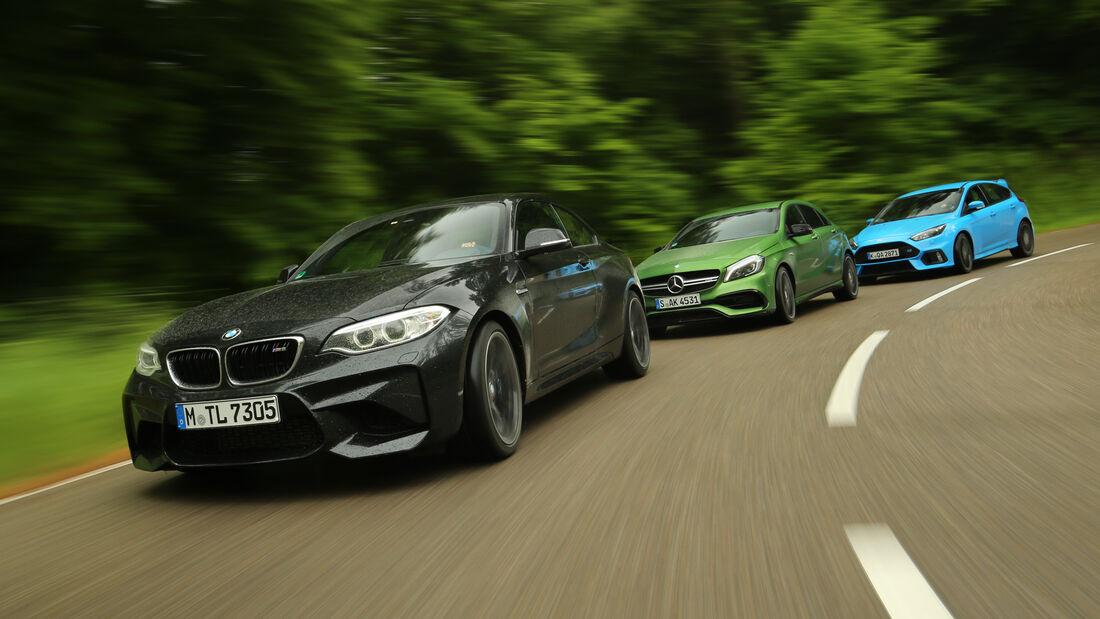 BMW M2 Coupé, Ford Focus RS, Mercedes-AMG A 45 4Matic