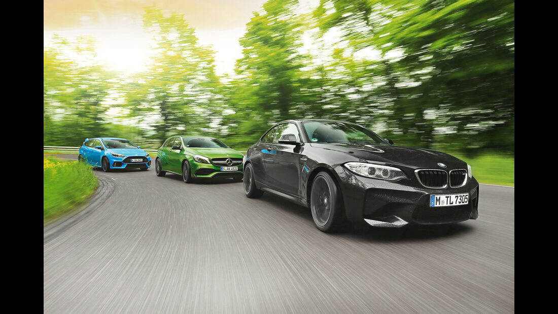 BMW M2 Coupé, Ford Focus RS, Mercedes-AMG A 45 4Matic