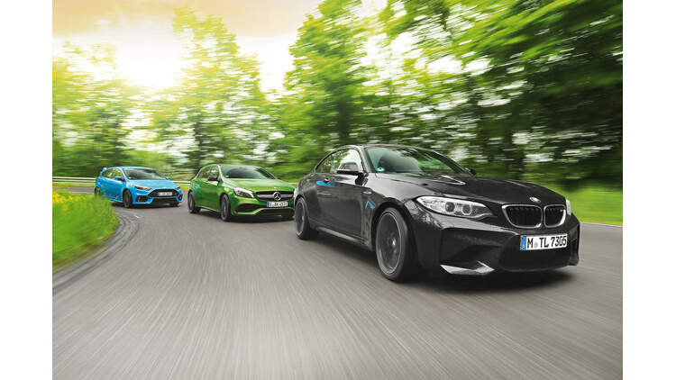 Bmw M2 Ford Focus Rs Und Mercedes Amg A45 Im Dreikampf Auto Motor Und Sport