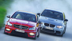 BMW M3 Coupe Competition, Mercedes C 63 AMG Performance Package, Frontansicht