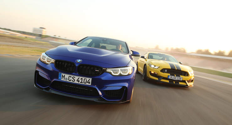 BMW M4 CS, Mustang Shelby GT350, Front