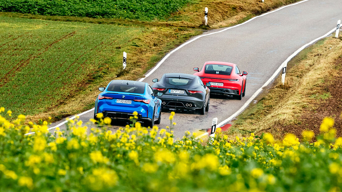 BMW M4 Competition xDrive, Jaguar F-Type R, Porsche 911 Carrera 4 GTS, Exterieur