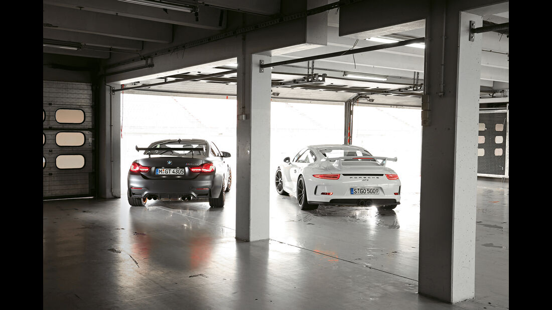 BMW M4 GTS, Porsche 911 GT3, Heckansicht