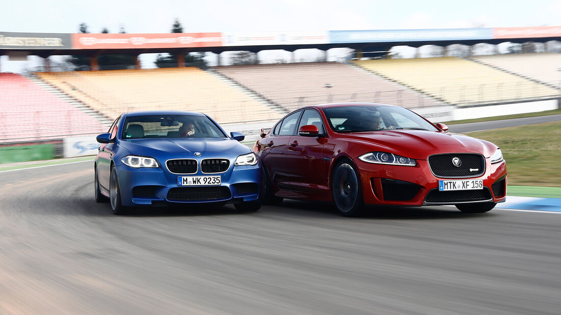 BMW M5 Competition, Jaguar XFR-S, Frontansicht