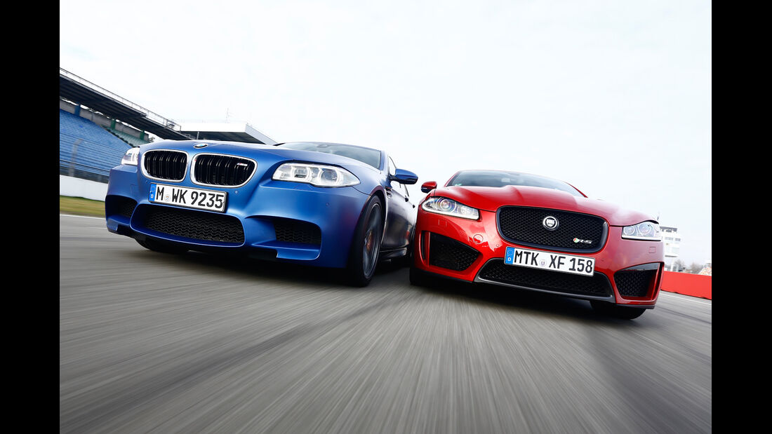 BMW M5 Competition, Jaguar XFR-S, Frontansicht
