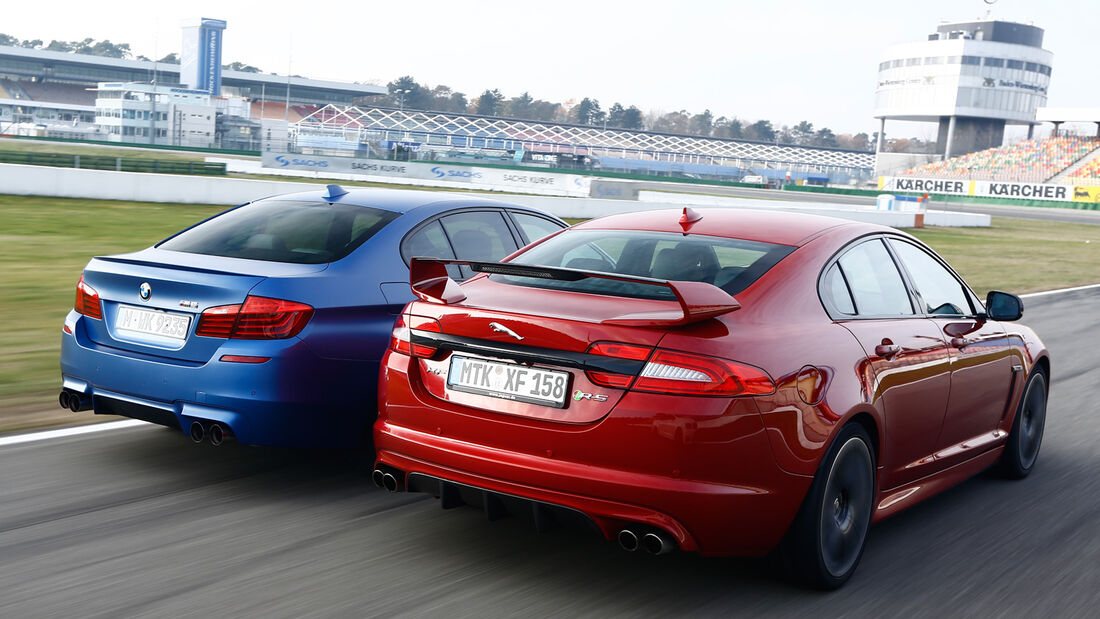 BMW M5 Competition, Jaguar XFR-S, Heckansicht