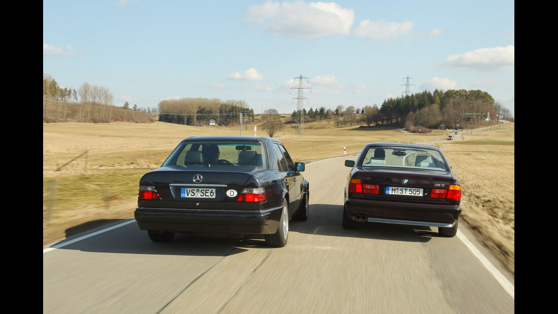 BMW M5, Mercedes-Benz E 500, Heck