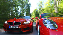 BMW M6 Coupé, Porsche 911 Carrera, Frontansicht