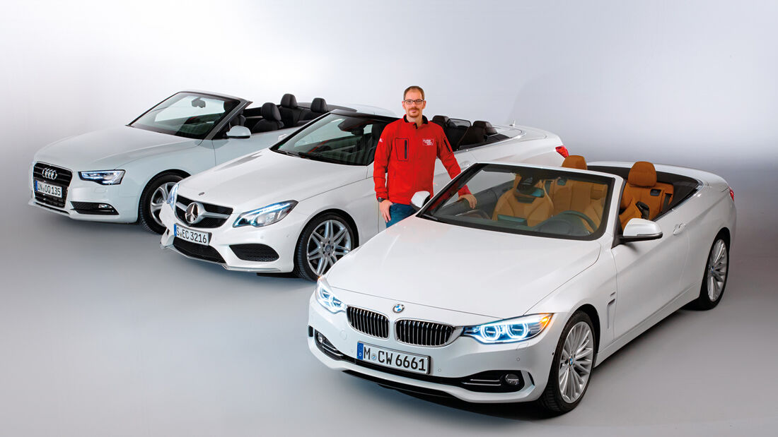 BMW Vierer Cabrio, Audi A5 Cabrio, Mercedes E-Klasse Cabrio, Frontansicht