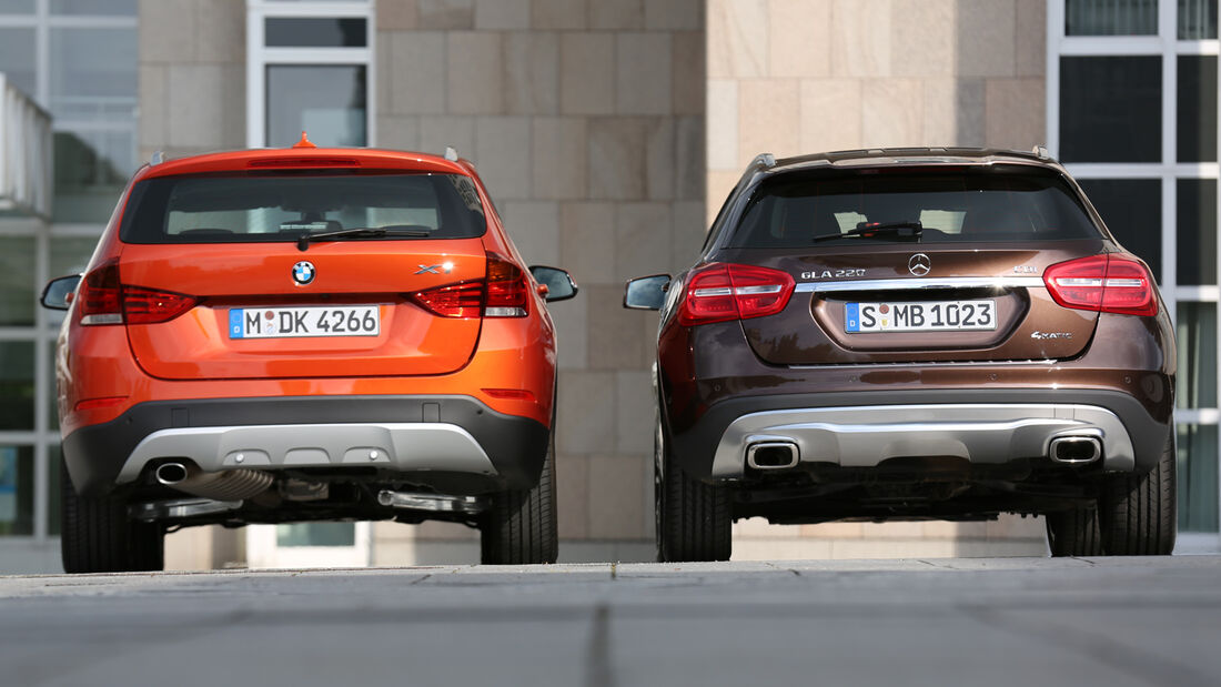 BMW X1, Mercedes GLA, Heckansicht