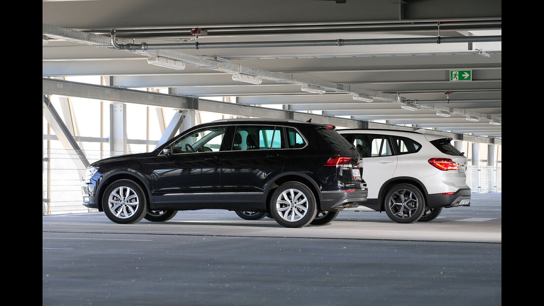 BMW X1 xDrive 20d, VW Tiguan 2.0 TDI 4Motion, Seitenansicht