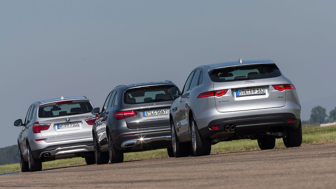 BMW-X3-Jaguar-F-Pace-Mercedes-GLC-Vergleichstest