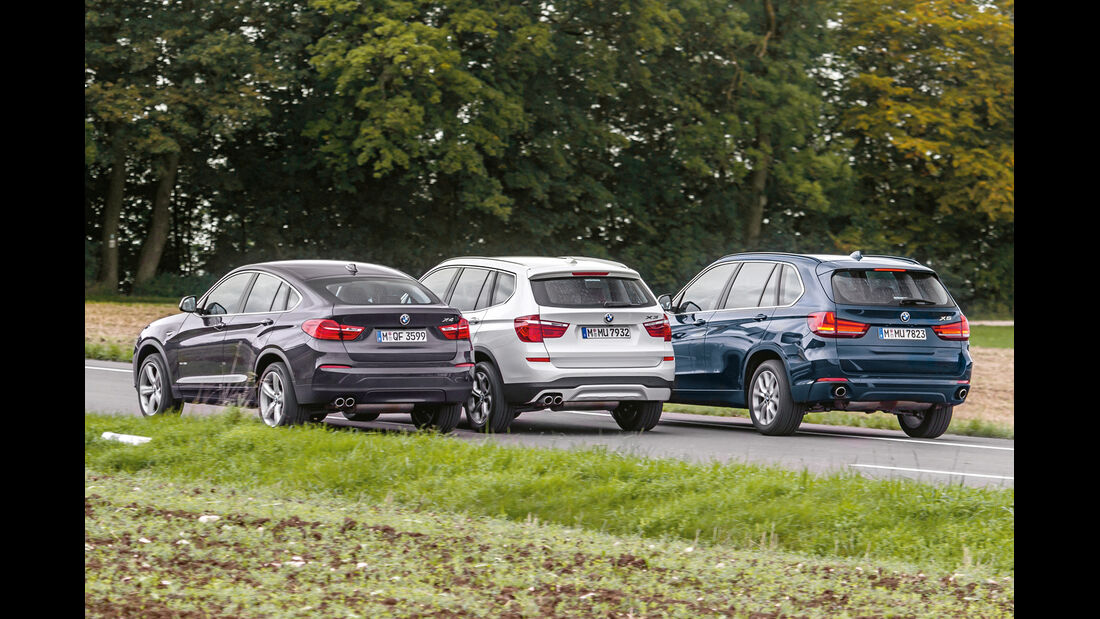 BMW X3, X4, X5, Heckansicht