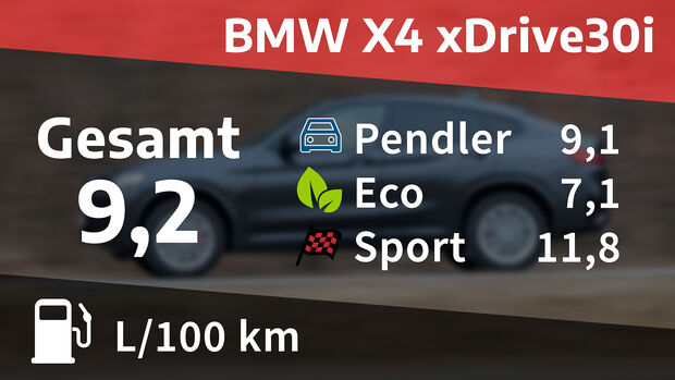 BMW X4 xDrive30i, Kosten- und Realverbrauch
