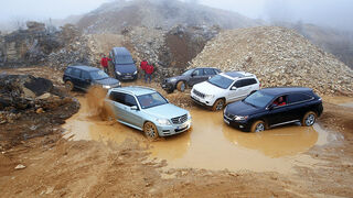 BMW X5, Jeep Grand Cherokee, Land Rover Freelander, Lexus RX, Mercedes GLK, VW Touareg Hybrid