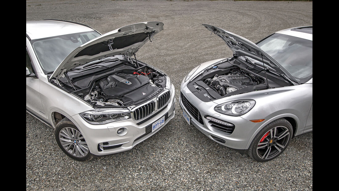 BMW X5, Porsche Cayenne, Motorhaube