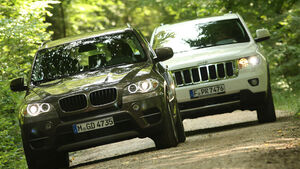 BMW X5 x-Drive 3.0d, Jeep Grand Cherokee 3.0 CRD Overland, Front