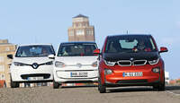 BMW i3, Renault Zoe, VW E-Up, Frontansicht