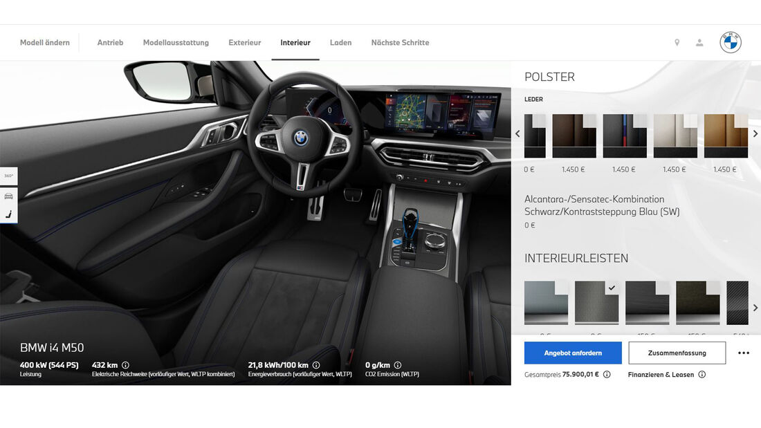Der neue BMW i4: So teuer ist die Vollausstattung