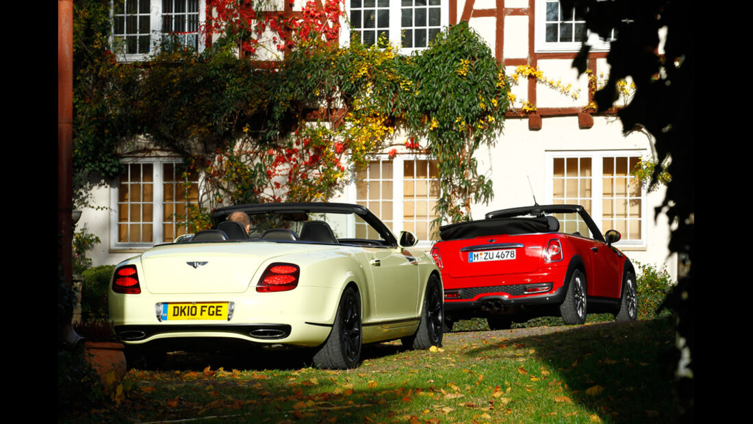 Bentley Continental Supersports Convertible trifft Mini John Cooper Works Cabriolet