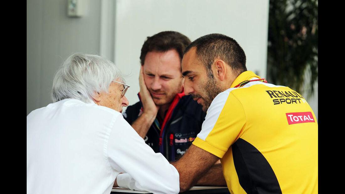 Bernie Ecclestone - Christian Horner - Cyril Abiteboul - Renault - Formel 1 - GP Brasilien - 8. November 2014