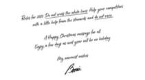 Bernie Ecclestone - Weihnachtskarte 2021