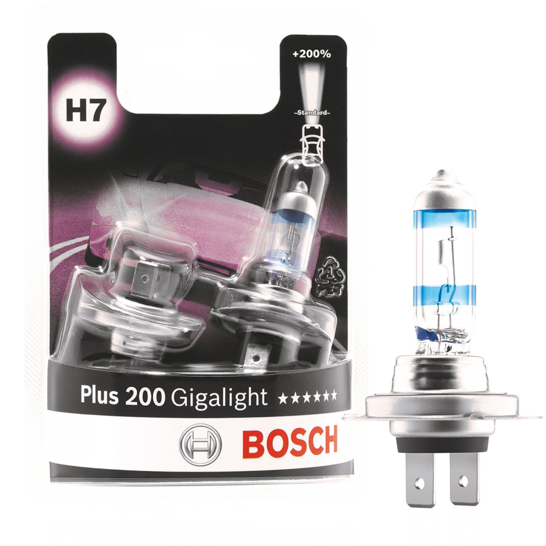 Bosch Plus 200 Gigalight als H7- und H4-Licht