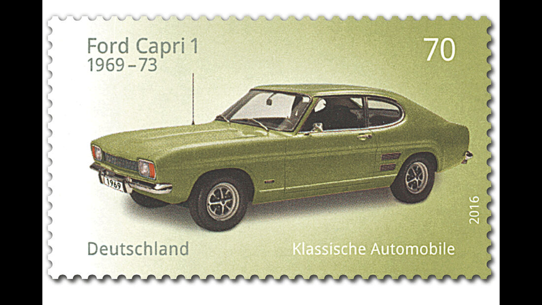 Briefmarke Klassische Automobile Ford Capri