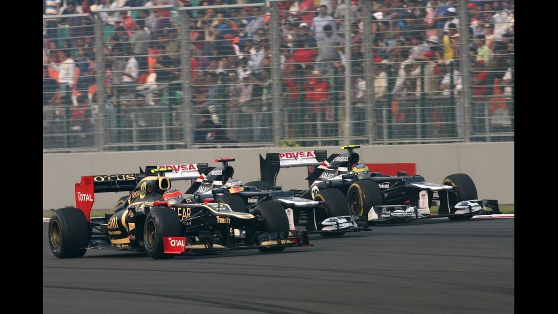Bruno Senna - Pastor Maldonado - Romain Grosjean - - Formel 1 - GP Indien - 28. Oktober 2012