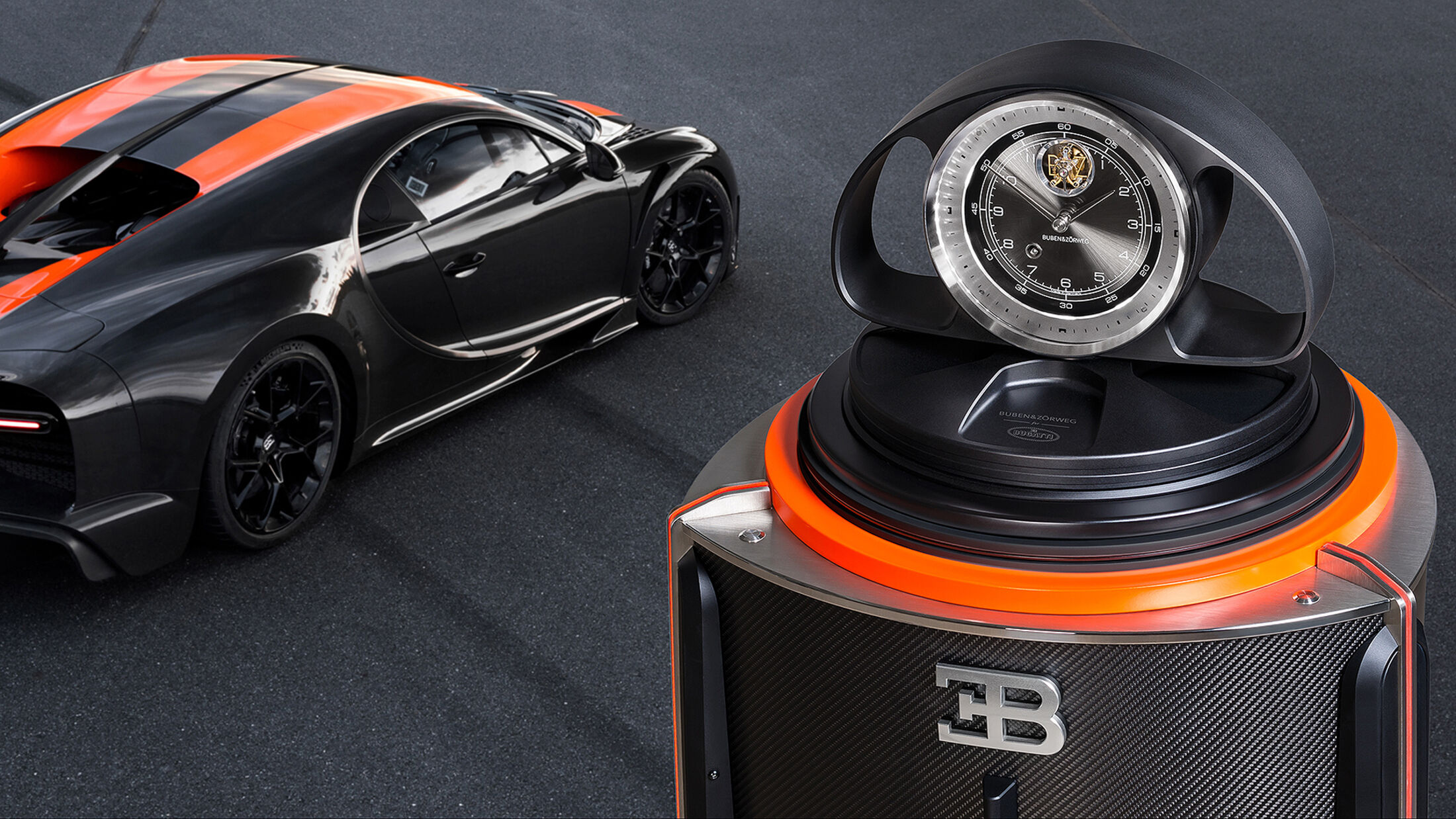 Uhrensafe Buben&Zörweg Bugatti Grande SPORT AUTO Chiron 300+ | MOTOR UND Illusion