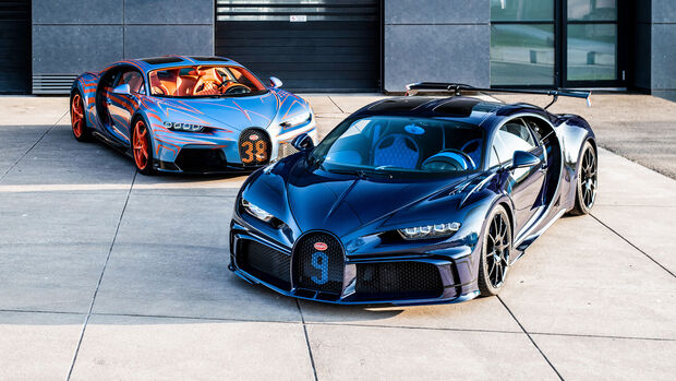 Bugatti Chiron Pur Sport Sur Mesure Nocturne und Bugatti Chiron Super Sport Sur Mesure Vagues de Lumière