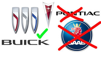Buick Pontiac Saab Logo Emblem Streichliste