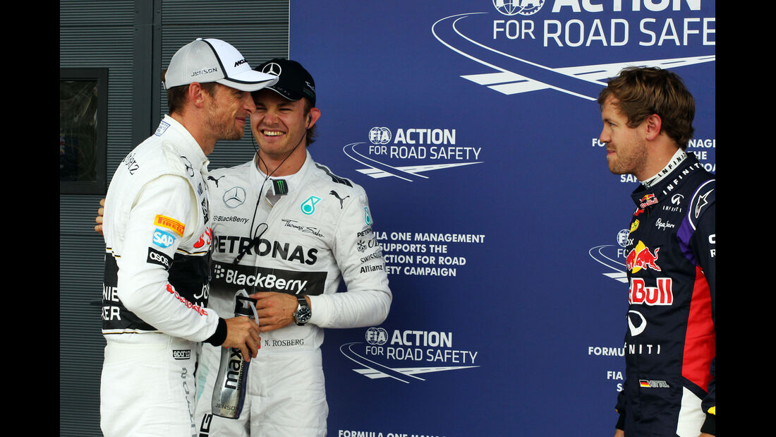 Button, Rosberg & Vettel - Formel 1 - GP England - Silverstone - 5. Juli 2014
