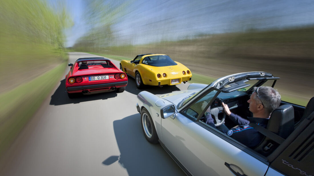 Chevrolet Corvette C3, Ferrari 308 GTSi, Porsche 911 Carrera Targa