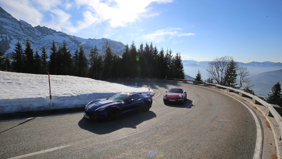 Chevrolet Corvette Grand Sport, Porsche 911 Carrera GTS, Frontansicht