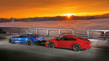 Chevrolet Corvette Grand Sport, Porsche 911 Carrera GTS, Seitenansicht