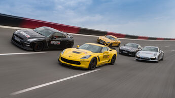 Chevrolet Corvette, Jaguar F-Type, Mercedes-AMG GT, Nissan GT-R, Porsche 911