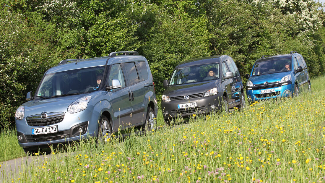 Citroën Berlingo, Opel Combo, VW Caddy, Frontansicht