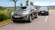 Citroën C4 Aircross 150 HDi AWD, Nissan Qashqai dCi 130, Frontansicht