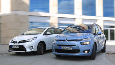 Citroën Grand C4 Picasso e-HDi 115, Toyota Verso 1.6 D-4D Life, Frontansicht