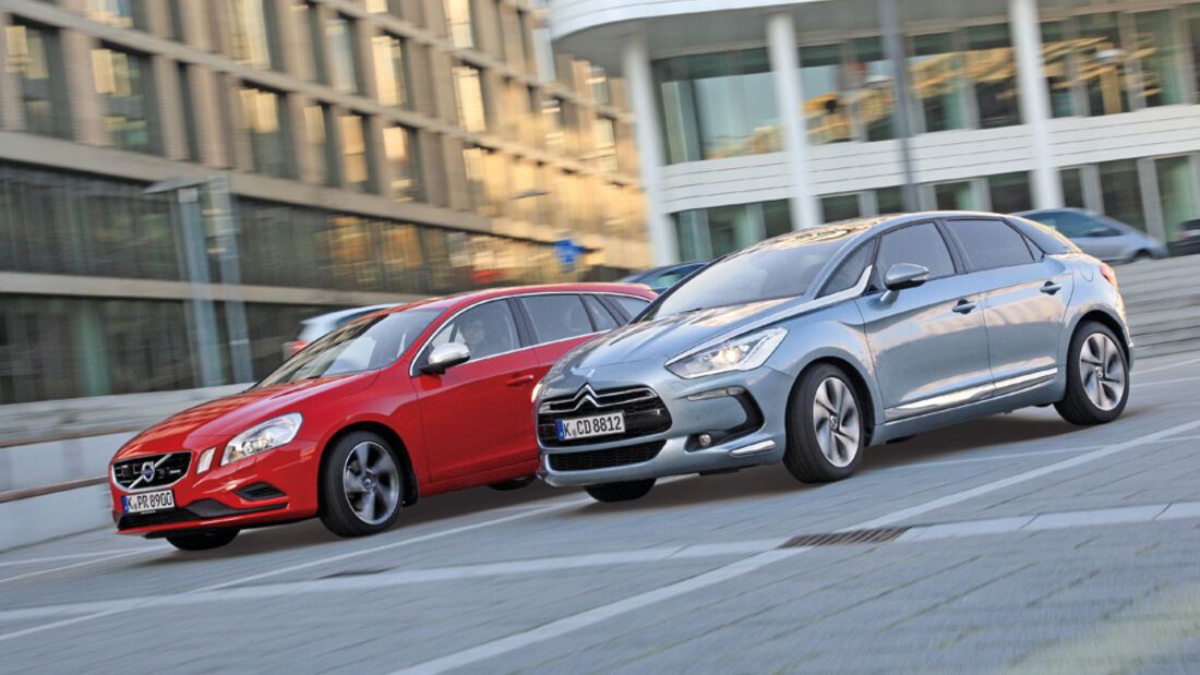 Citroen DS5 Hdi 165, Volvo V60 D3, Seitenansicht