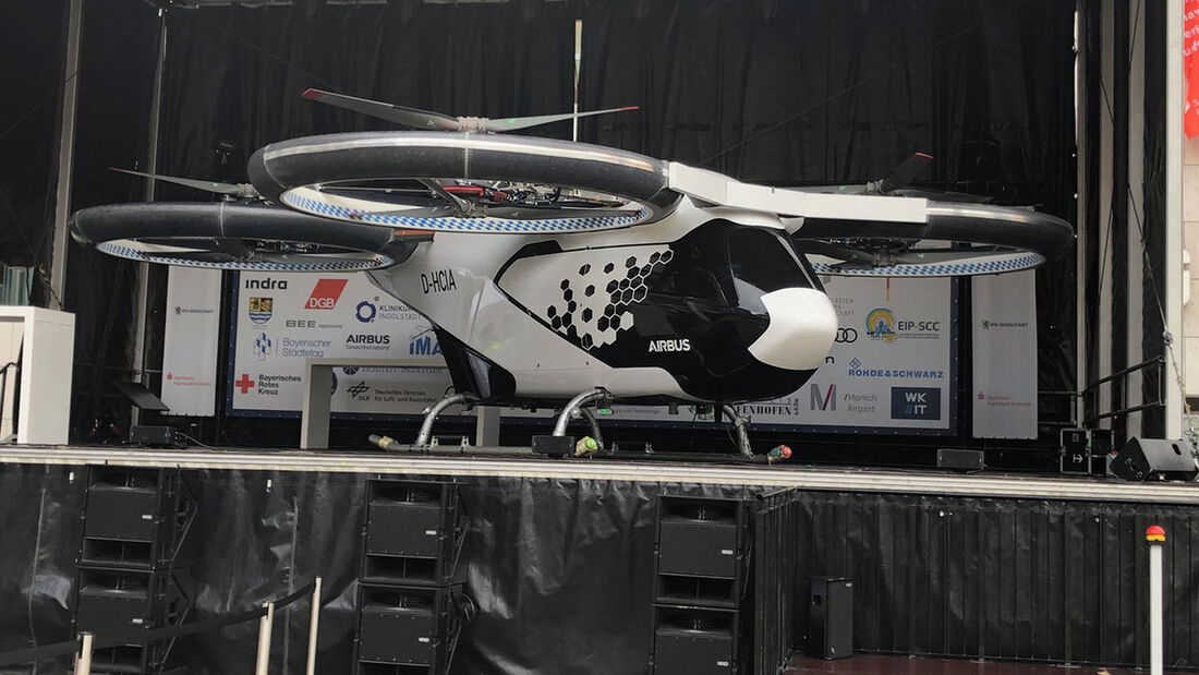 CityAirbus Testmodell von Airbus Helicopters bei der Präsentation in Ingolstadt.